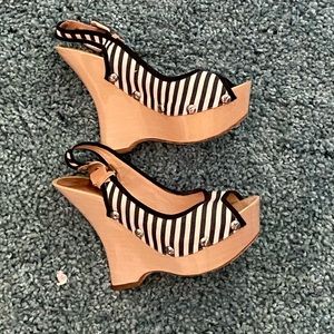 Giuseppe Zanotti Stripped Platform Open Toe Sandal